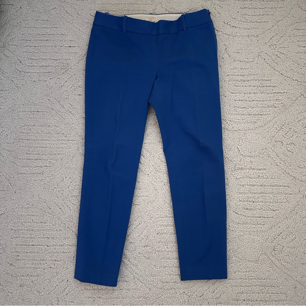 J. Crew Blue Cityfit Skinny Pants Size 4 Belt Straps Side Zip